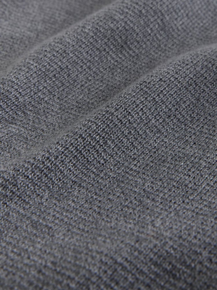 Charcoal Grey Stag Logo Regular Fit Premium Quarter Zip Jumper - Image 8 of 8 Charcoal Grey Stag Logo Regular Fit Premium Quarter Zip Jumper - Image 8 of 8