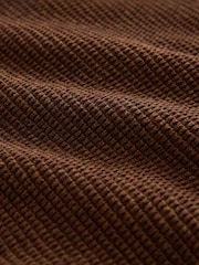 Tan Brown Stag Logo Regular Fit Textured Premium Quarter Zip Jumper - Image 8 of 8