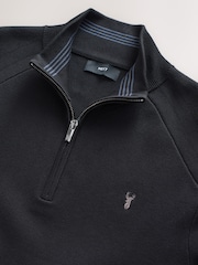 Black Stag Logo Slim Fit Quarter Zip Neck Jumper - Image 7 of 8