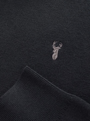 Black Stag Logo Slim Fit Quarter Zip Neck Jumper - Image 8 of 8