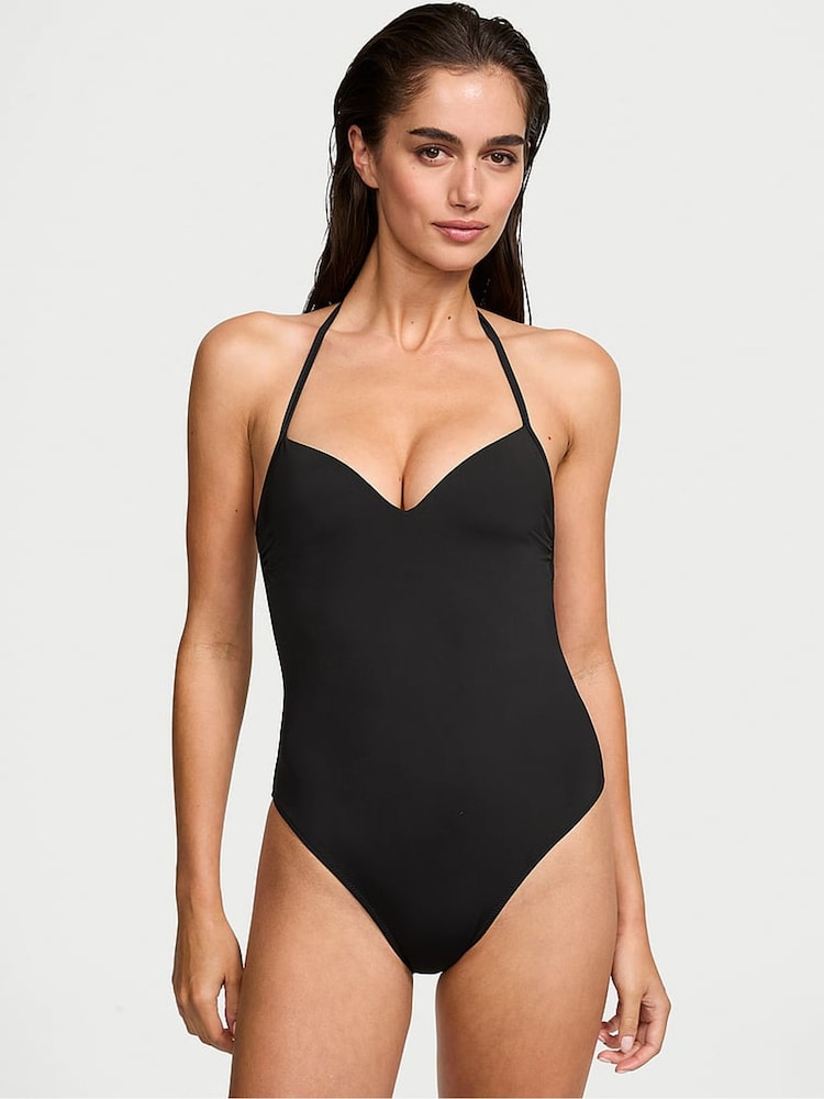 Victoria's Secret Black Halter Push Up Swimsuit - Image 1 of 3