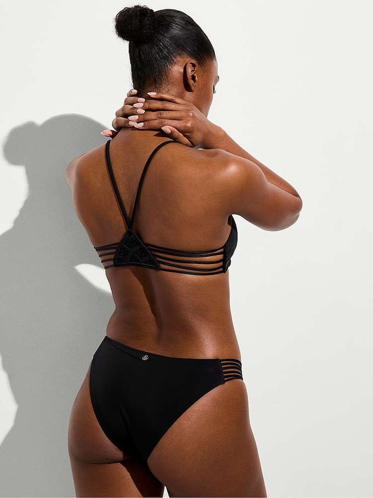 Victoria's Secret Black Cheeky Macrame Bikini Bottoms - Image 2 of 3