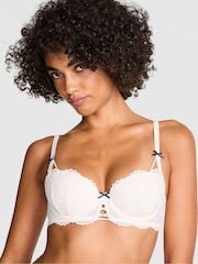 Victoria's Secret PINK Coconut White Lightly Lined Balcony Eyelet Lace Bra - Image 1 of 2