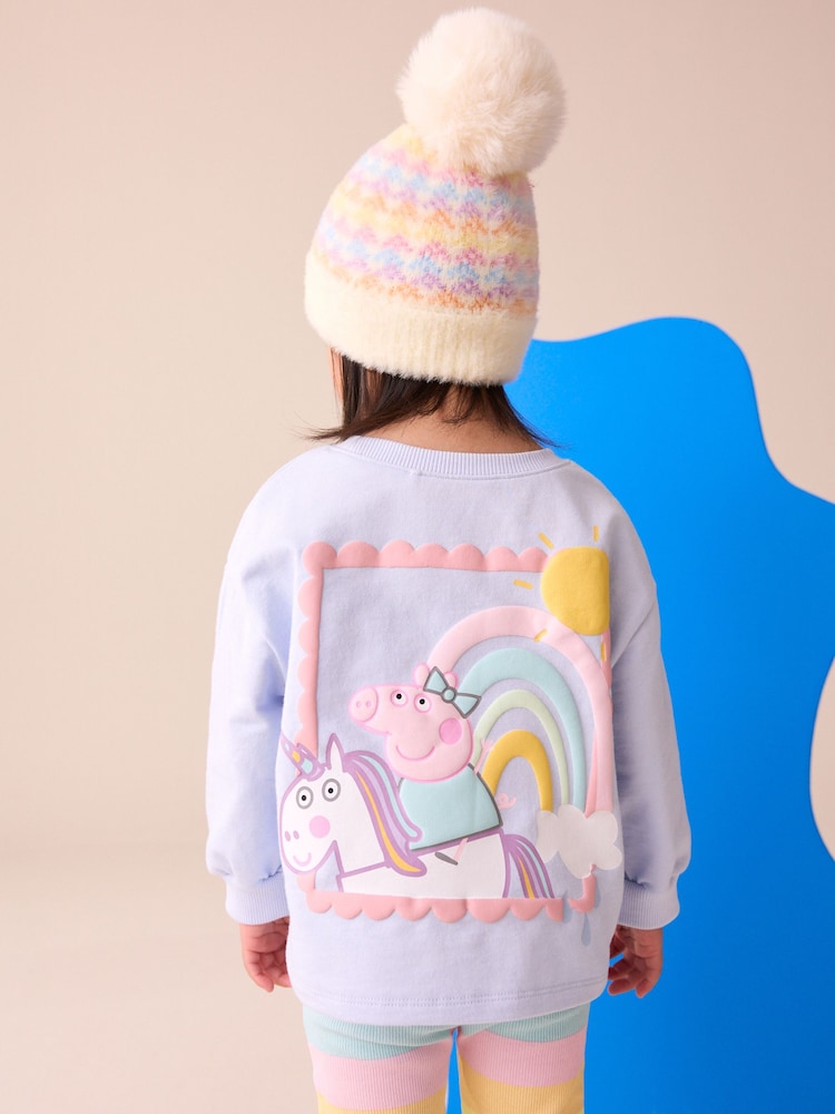 Peppa Wutz Leggings für Mädchen - Kinder Leggins Hose Mädchenhose Sporthose Lila