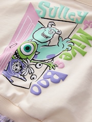 أبيض بيج فاتح - Monster's Inc Long Sleeve Top and Barrel Leg Trousers (3mths-7yrs) - صورة 6 من 6
