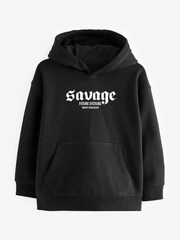 Black Savage Long Sleeved Relaxed Slogan Hoodie (3-16yrs) - Image 1 of 1