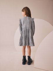Black/White Long Sleeve Ruffle Dress (3-16yrs) - Image 3 of 8