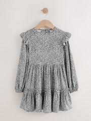Black/White Long Sleeve Ruffle Dress (3-16yrs) - Image 5 of 8