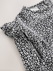 Black/White Long Sleeve Ruffle Dress (3-16yrs) - Image 8 of 8