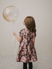 Pink Floral Jacquard Prom Dress (3-16yrs) - Image 3 of 8
