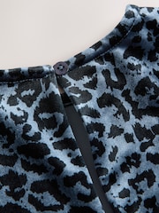 Teal Blue Animal Print Animal Velour Jumpsuit (3-16yrs) - Image 3 of 4