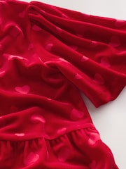 Red Heart Embossed Velour Jumpsuit (3-16yrs) - Image 3 of 4