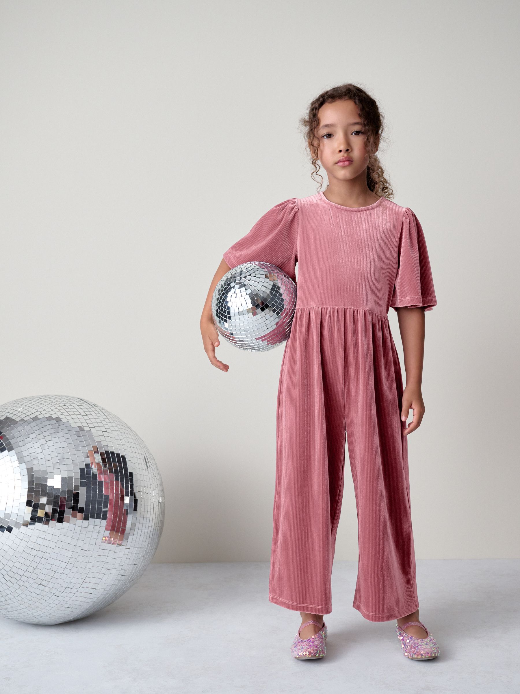 Buy Pink Velour Jumpsuit (3-16yrs) from Next USA