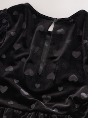 Black Heart Embossed Velour Jumpsuit (3-16yrs) - Image 4 of 4