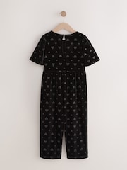 Black Heart Embossed Velour Jumpsuit (3-16yrs) - Image 5 of 7
