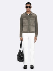AllSaints Grey Regular Trucker Jacket - Image 3 of 8