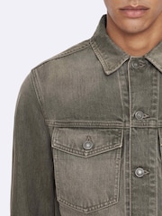 AllSaints Grey Regular Trucker Jacket - Image 4 of 8