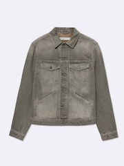 AllSaints Grey Regular Trucker Jacket - Image 8 of 8