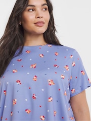 Simply Be Blue Chilli Print 100% Cotton Pyjamas Set - Image 3 of 4