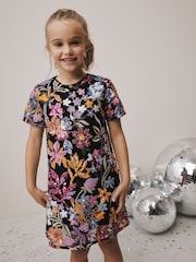 Multi Bright Floral Sequin Shift Dress (3-16yrs) - Image 1 of 4