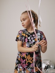 Multi Bright Floral Sequin Shift Dress (3-16yrs) - Image 2 of 4