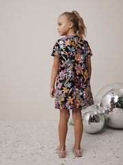 Multi Bright Floral Sequin Shift Dress (3-16yrs) - Image 3 of 4