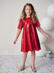 Red Sparkle Dress (3-16yrs) - Image 1 of 8