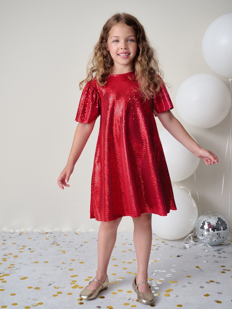 Red Sparkle Dress (3-16yrs) - Image 1 of 8