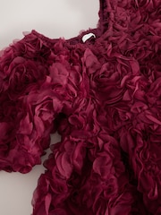 Rojo baya - Vestido de vestir con motivos florales en 3D (3-16 años) - Imagen 11 de 11