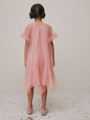 Pink Mesh Bow Occasion Dress (3-16yrs) - Image 3 of 9