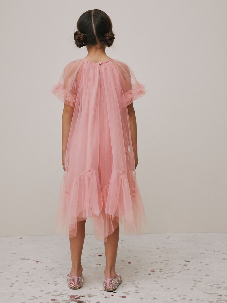 Mesh Dress Mamas And Papas Occasion Dress Frill Sleeve Dress