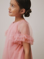 Pink Mesh Bow Occasion Dress (3-16yrs) - Image 5 of 9