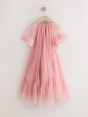 Pink Mesh Bow Occasion Dress (3-16yrs) - Image 7 of 9