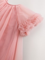 Pink Mesh Bow Occasion Dress (3-16yrs) - Image 8 of 9