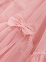 Pink Mesh Bow Occasion Dress (3-16yrs) - Image 9 of 9