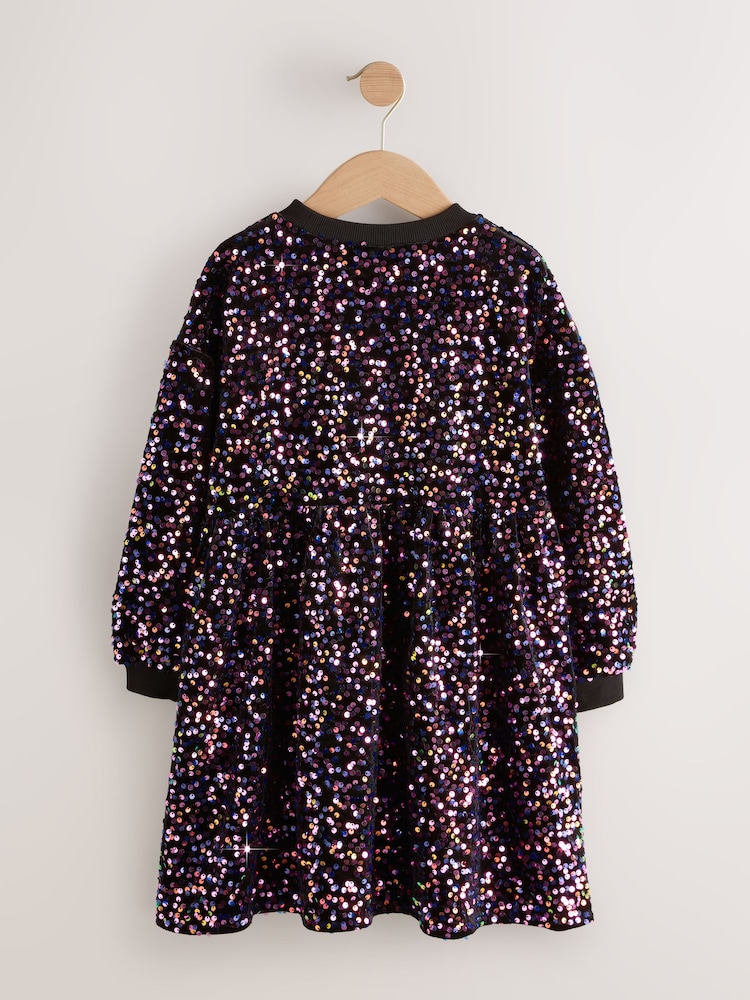 Multi Pink Sequin Dress (3-16yrs) - Image 2 of 4