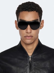 AllSaints Black Trent Bomber Jacket - Image 2 of 8