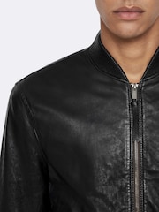 AllSaints Black Trent Bomber Jacket - Image 4 of 8
