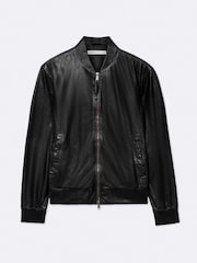 AllSaints Black Trent Bomber Jacket - Image 8 of 8