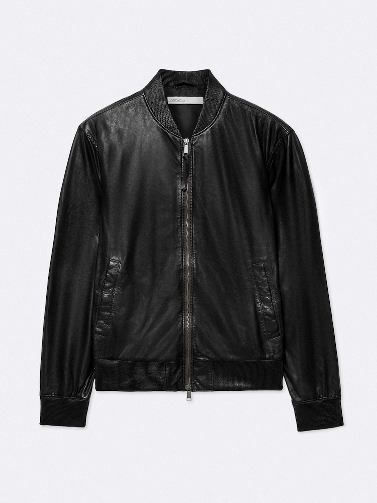 AllSaints Black Trent Bomber Jacket - Image 8 of 8