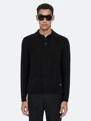 AllSaints Black Parker Polo Shirt - Image 1 of 8