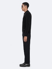 AllSaints Black Parker Polo Shirt - Image 7 of 8