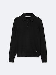AllSaints Black Parker Polo Shirt - Image 8 of 8