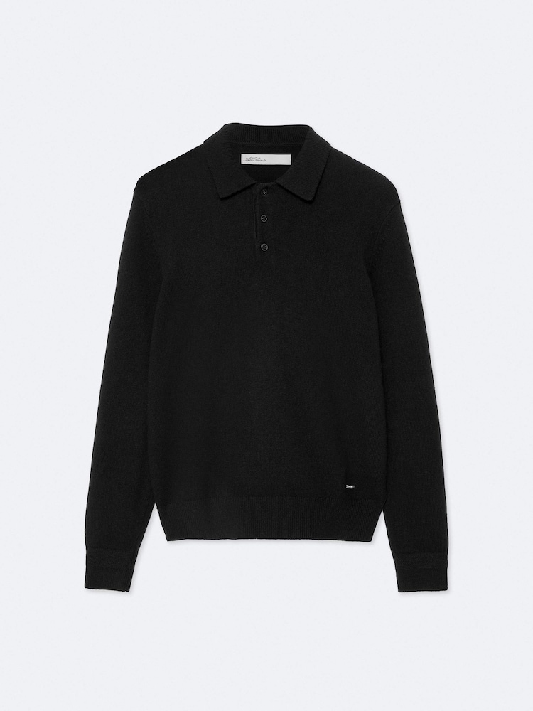 AllSaints Black Parker Polo Shirt - Image 8 of 8