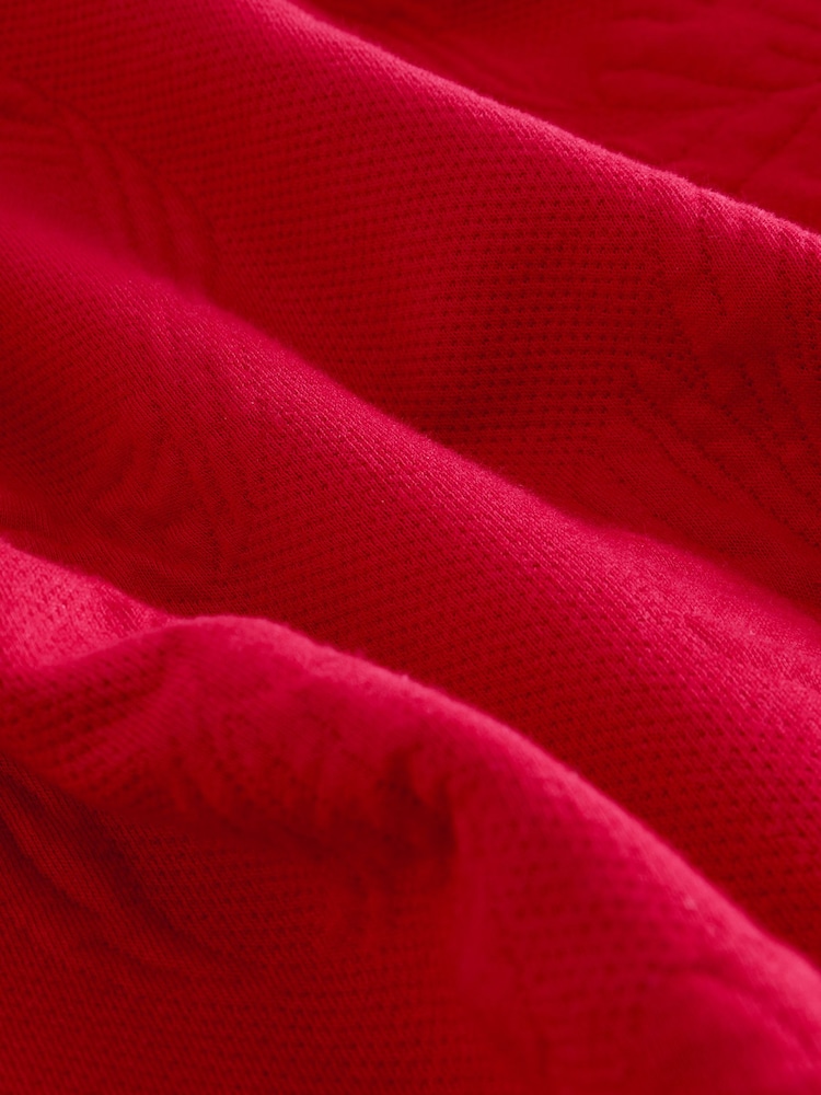 Red Quilted Bow Jumper Dress (3-16yrs) - Image 9 of 9 Red Quilted Bow Jumper Dress (3-16yrs) - Image 9 of 9