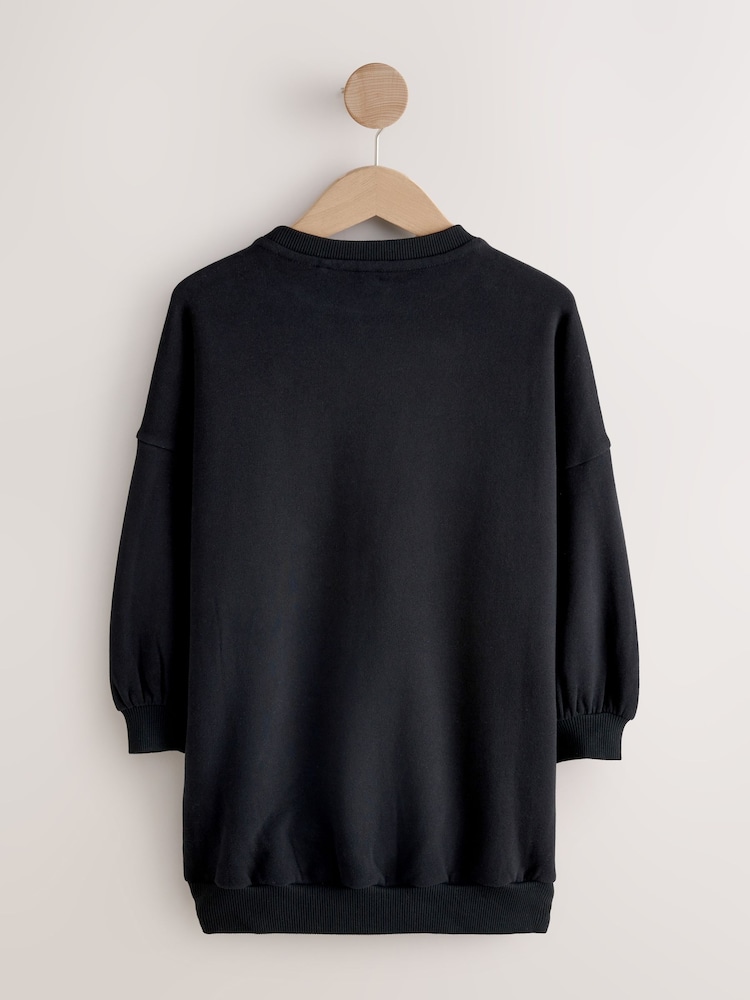 Black Sequin Bow Jumper Dress (3-16yrs) - Image 2 of 4