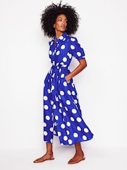 Boden Blue Alexa Linen Maxi Shirt Dress - Image 2 of 8