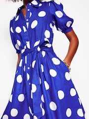 Boden Blue Alexa Linen Maxi Shirt Dress - Image 3 of 8