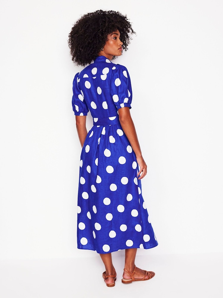 Boden Blue Alexa Linen Maxi Shirt Dress - Image 4 of 8