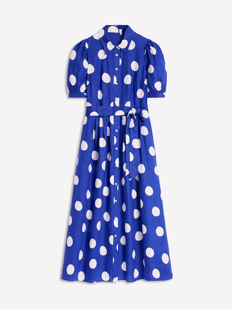 Boden Blue Alexa Linen Maxi Shirt Dress - Image 8 of 8